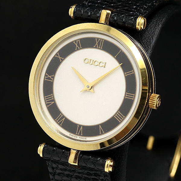 1円 稼動 良品 オールドグッチ シェリーライン 白文字盤 QZ