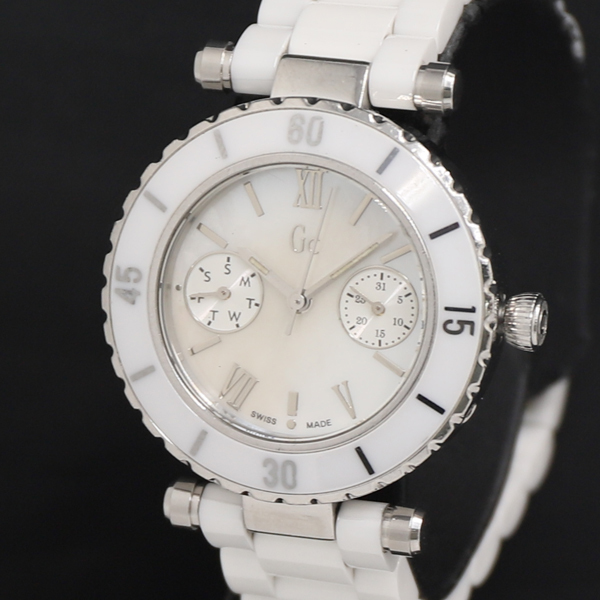 1円 稼働 QZ 良品 Gc ゲス GC.35003L 100M シェル文字盤 1円 稼働 QZ 良品 Gc ゲス GC.35003L 100M シェル文字盤