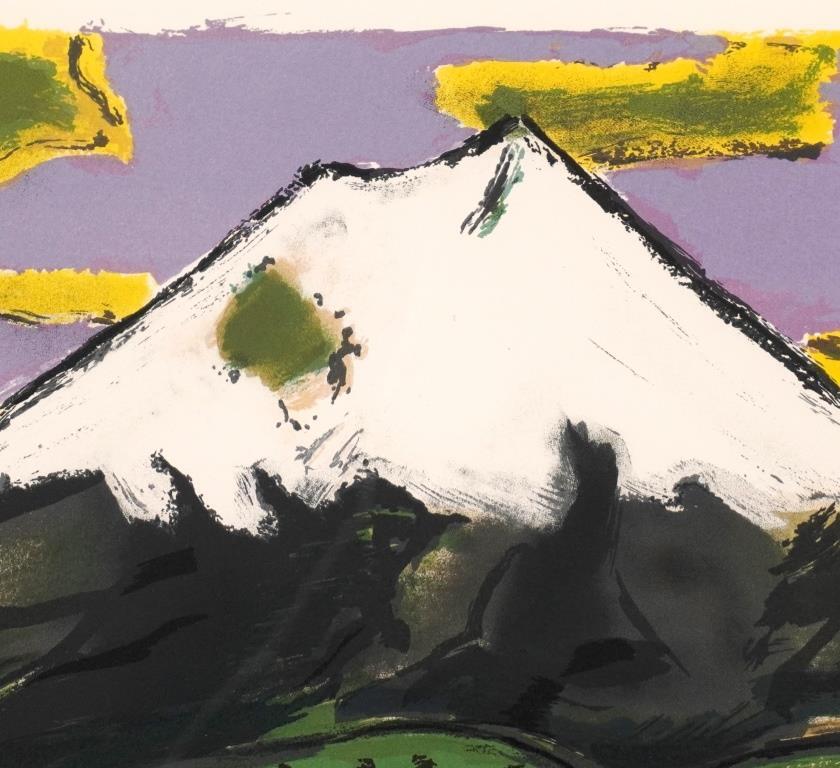 豪華 田崎広助『白富士』◇リトグラフ◇直筆サイン有◇文化勲章！巨匠 版画