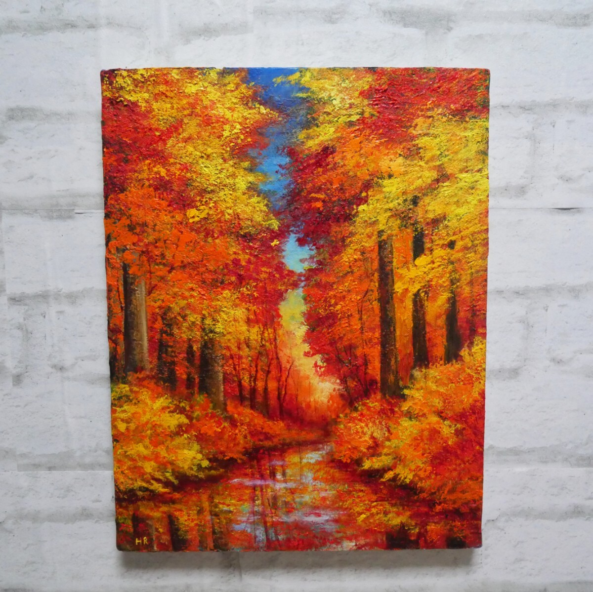 油絵 油彩 油彩画 絵画【紅葉】(自然、風景画)|売買された 油絵 油彩 油彩画 絵画【紅葉】(自然、風景画)|売買された