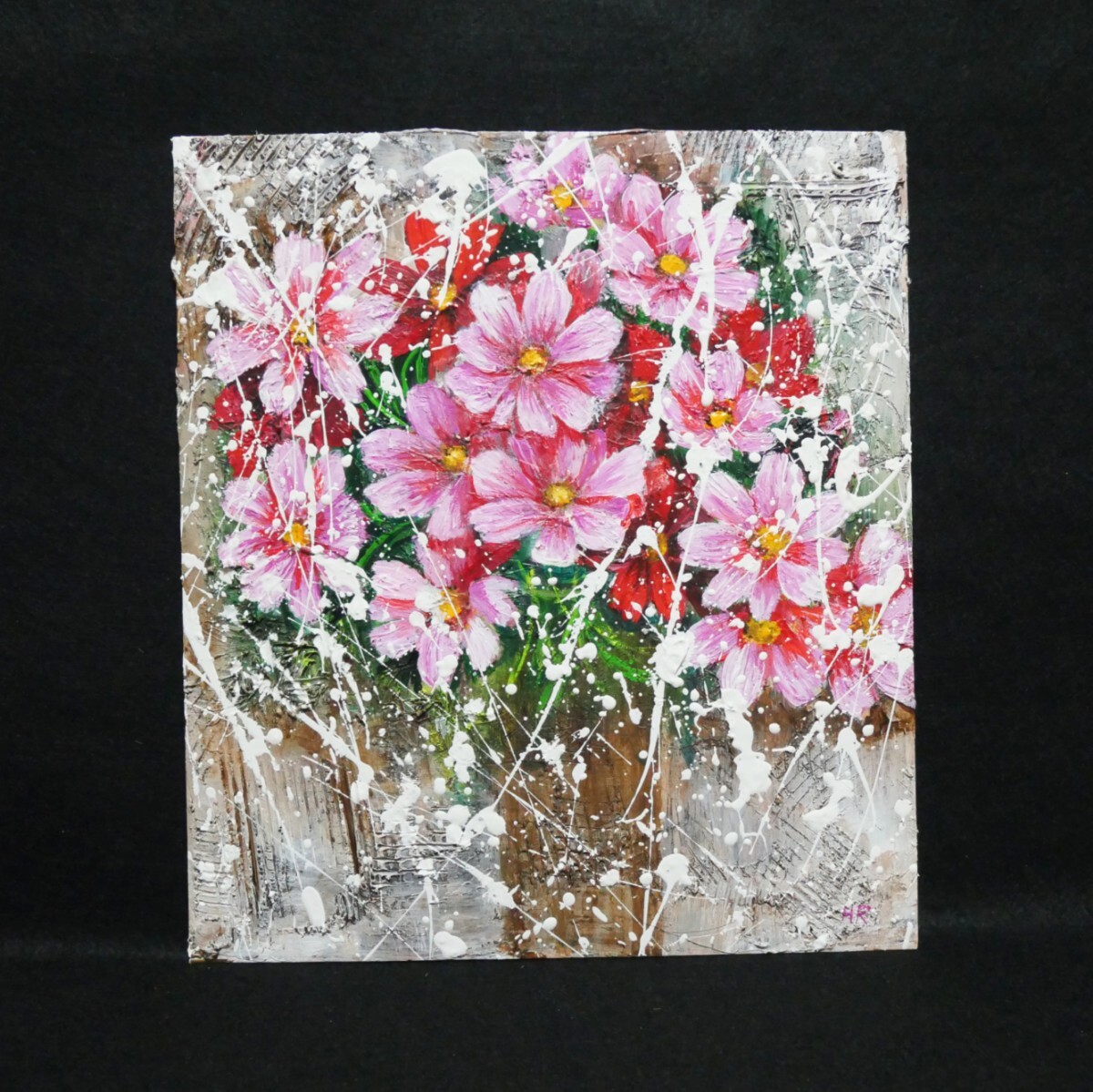 油絵 油彩 油彩画 絵 絵画【秋桜】(自然、風景画)|売買された 油絵 油彩 油彩画 絵 絵画【秋桜】(自然、風景画)|売買された