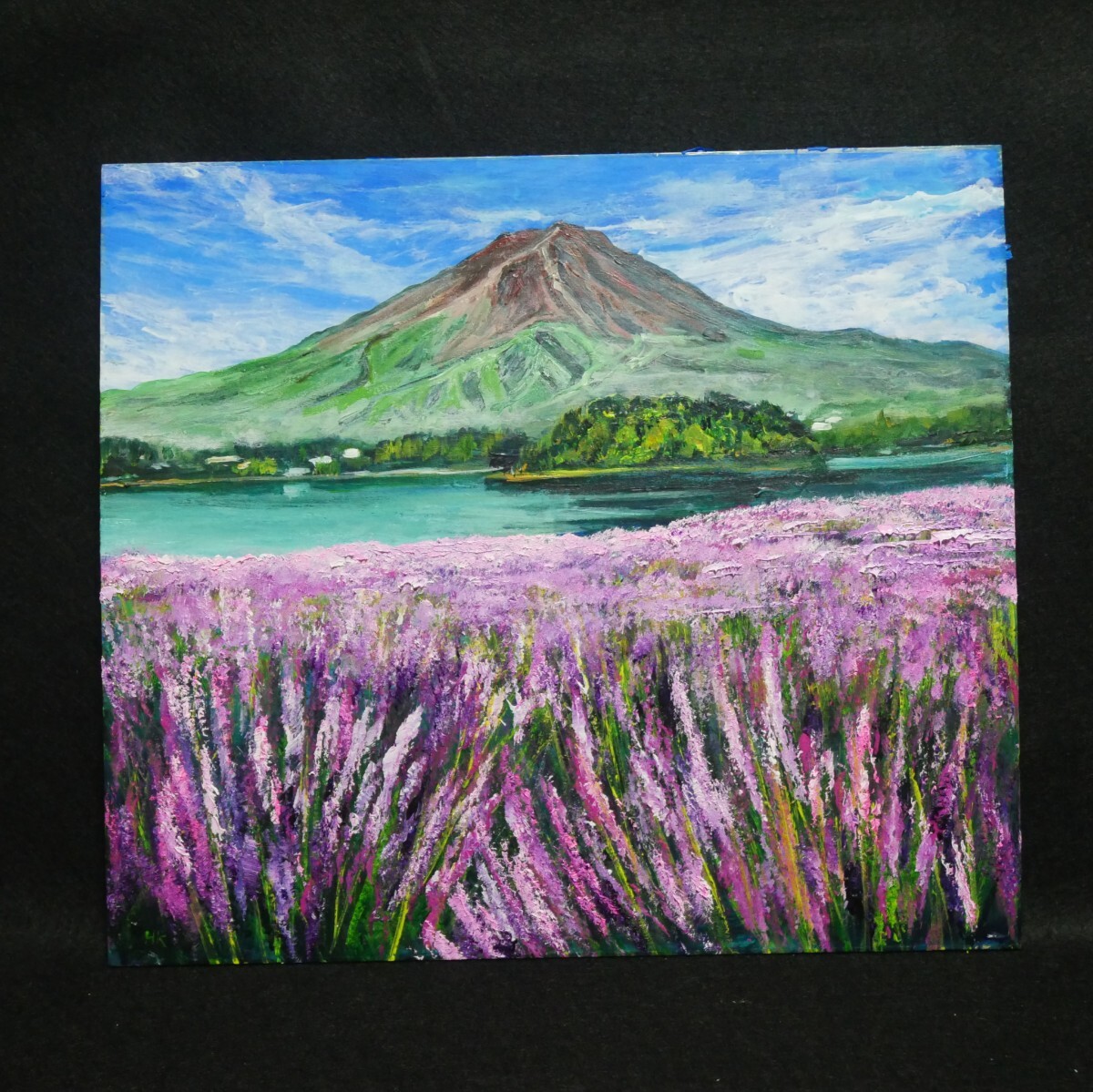 油絵 油彩 油彩画 絵 絵画【富士山とラベンダー畑】 油絵 油彩 油彩画 絵 絵画【富士山とラベンダー】 | HIROSHI1990