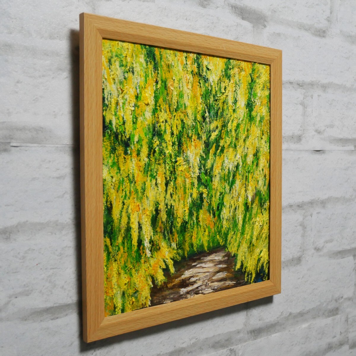 油絵 油彩 油彩画 絵 絵画 【ミモザの森】_画像3