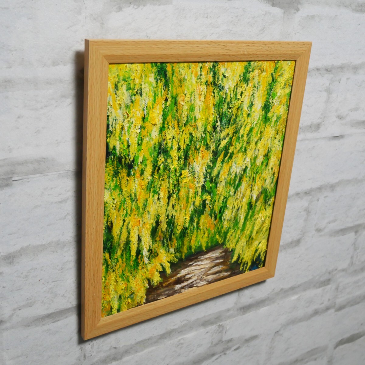 油絵 油彩 油彩画 絵 絵画 【ミモザの森】 油絵 油彩 油彩画 絵 絵画 【ミモザの森】