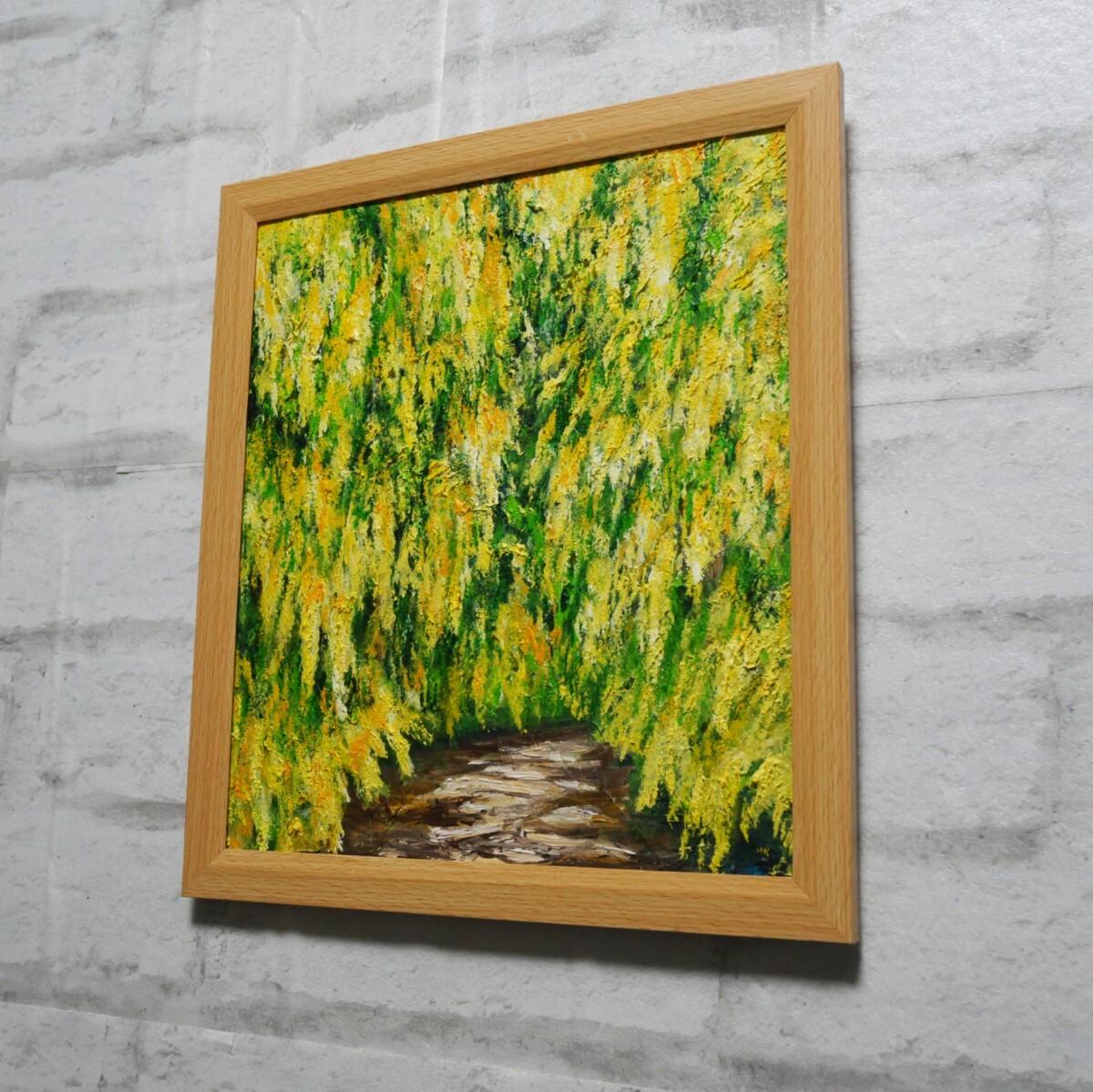 油絵 油彩 油彩画 絵 絵画 【ミモザの森】 油絵 油彩 油彩画 絵 絵画【ミモザの道】 - メルカリ