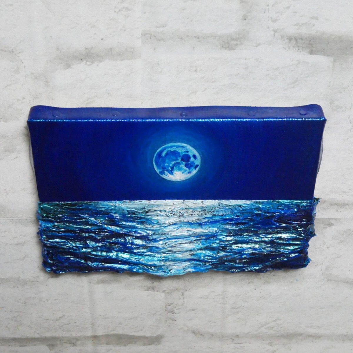 油絵 油彩 油彩画 絵 絵画 SM号【青い満月】 油絵 油彩 油彩画 絵 絵画 【青い満月】 絵画 HR 通販