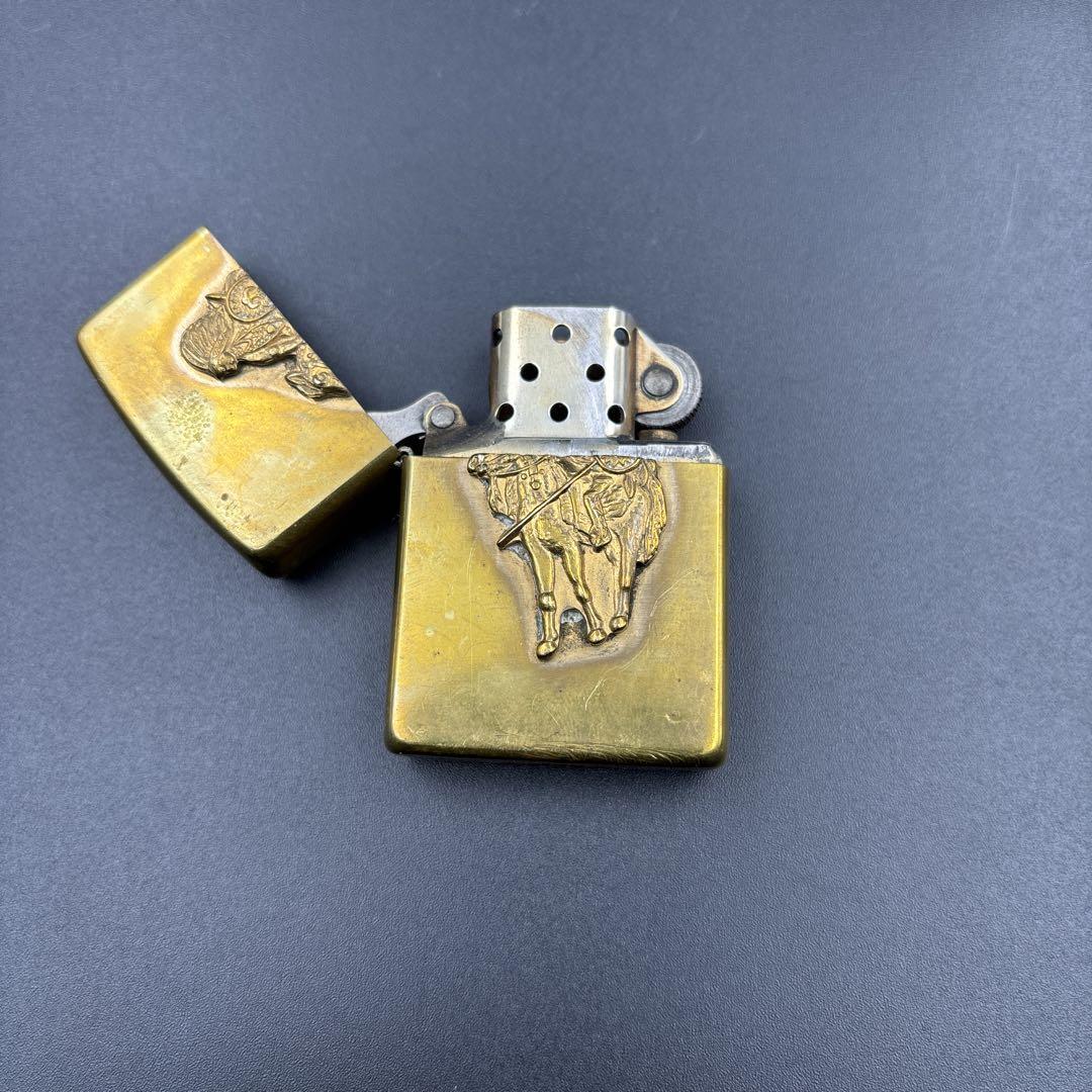 ZIPPO 馬と槍 ネイティブアメリカン インディアン メタル貼り ZIPPO 馬と槍 ネイティブアメリカン インディアン メタル貼り