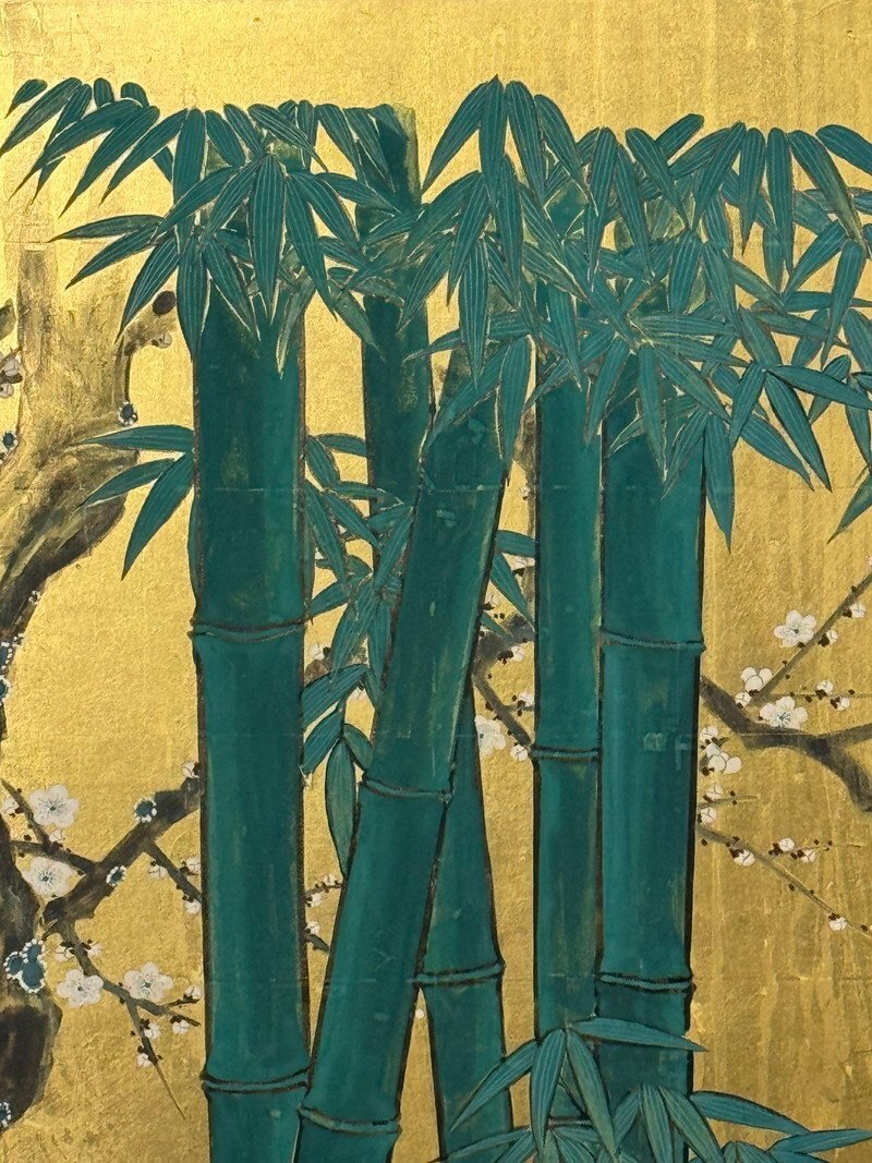 大和絵 肉筆古画 屏風絵7枚組 美術品・アンティーク・コレクション
