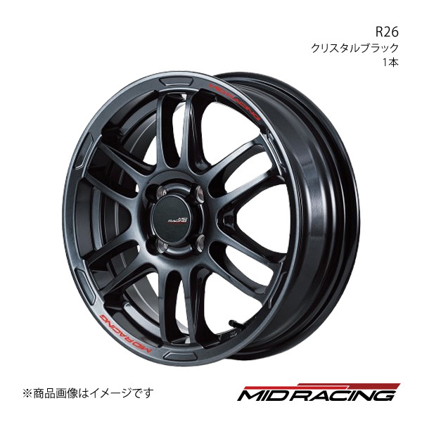 MID RACING/R26 ロードスター ND系 アルミホイール1本【17×7.0J 4-100 INSET45 クリスタルブラック】_画像1