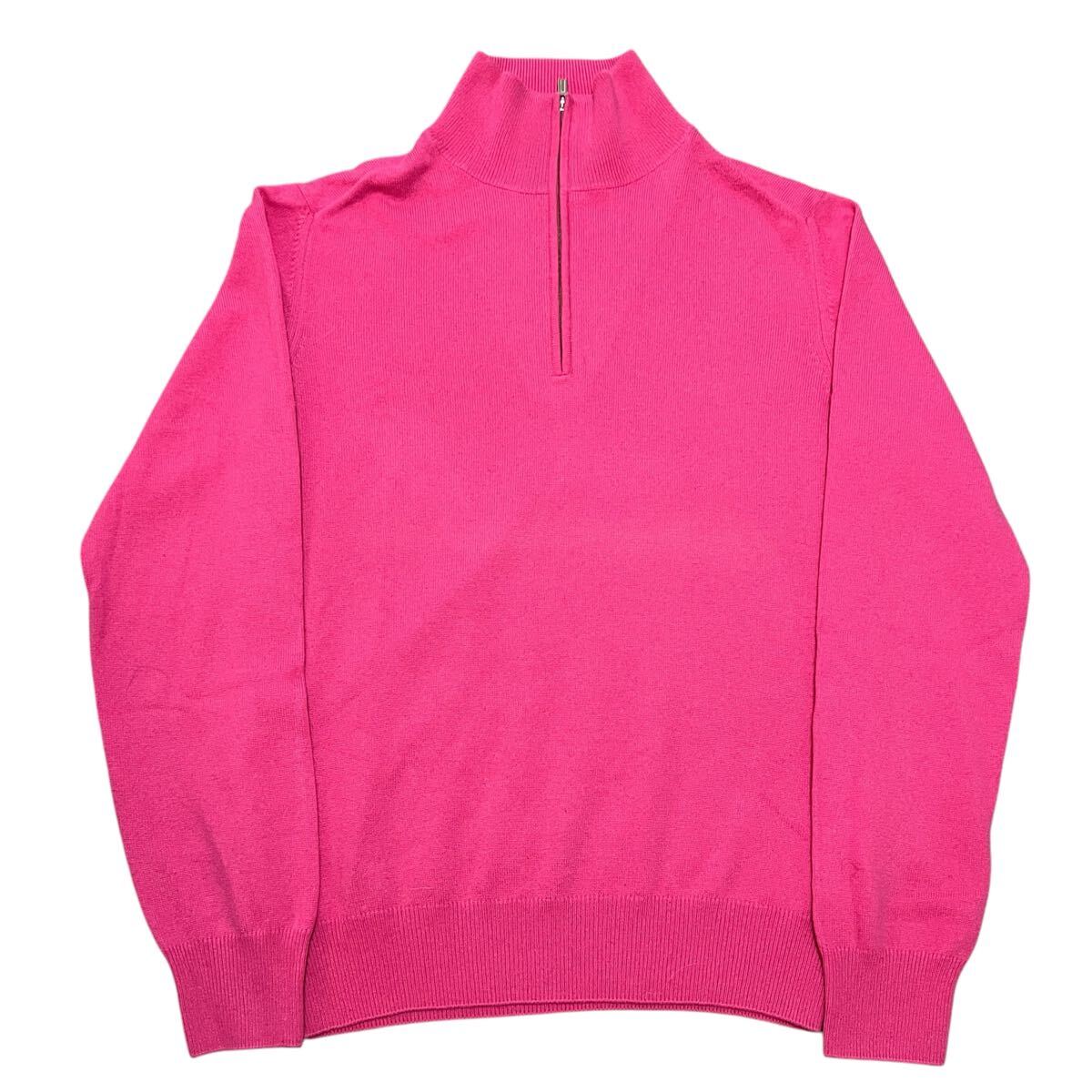 エルメス カシミヤ ハーフジップ 長袖ニット セーター ピンク エルメス カシミヤ ハーフジップ 長袖ニット セーター ピンク