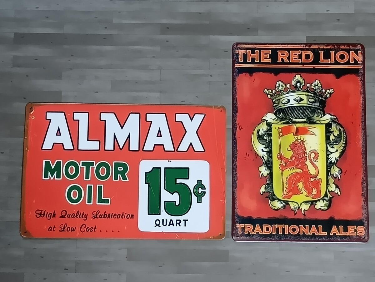 ワケアリ ブリキ看板 2枚セット 199_画像1