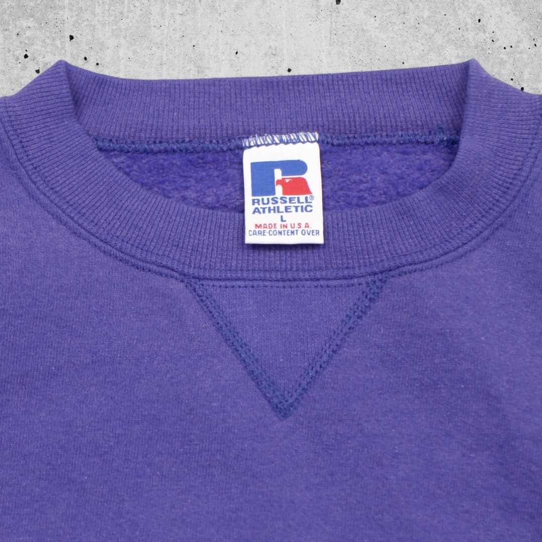 古着 90s USA製 RUSSELL ATHLETIC CREW NECK SWEAT PURPLE(ナス 古着 90s USA製 RUSSELL ATHLETIC CREW NECK SWEAT PURPLE(ナス