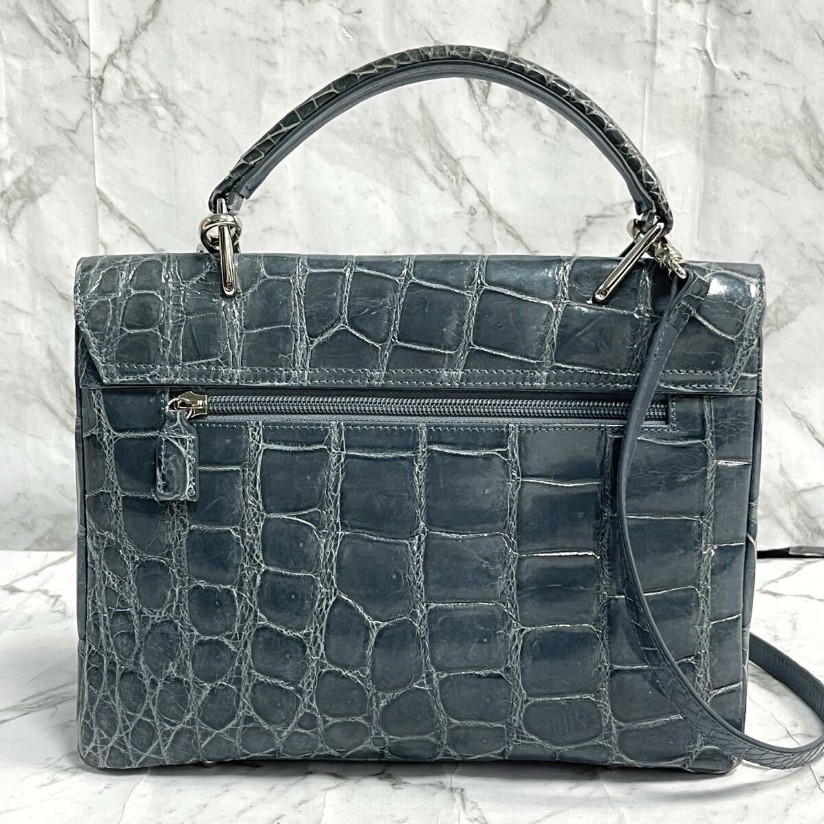 美品 希少カラー》ワタイチ クロコダイルレザー ショルダー 美品 希少カラー》ワタイチ クロコダイルレザー ショルダー