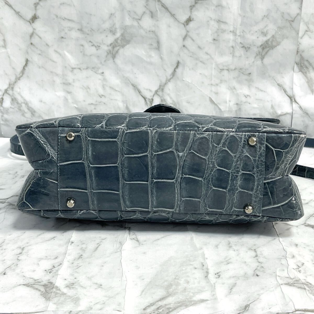 美品 希少カラー》ワタイチ クロコダイルレザー ショルダー 美品 希少カラー》ワタイチ クロコダイルレザー ショルダー