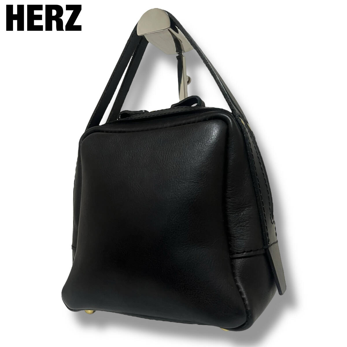 Yahoo!オークション - 美品 HERZ ヘルツ ハンドバッグ レザー 黒 Yahoo!オークション - 美品 HERZ ヘルツ ハンドバッグ レザー 黒