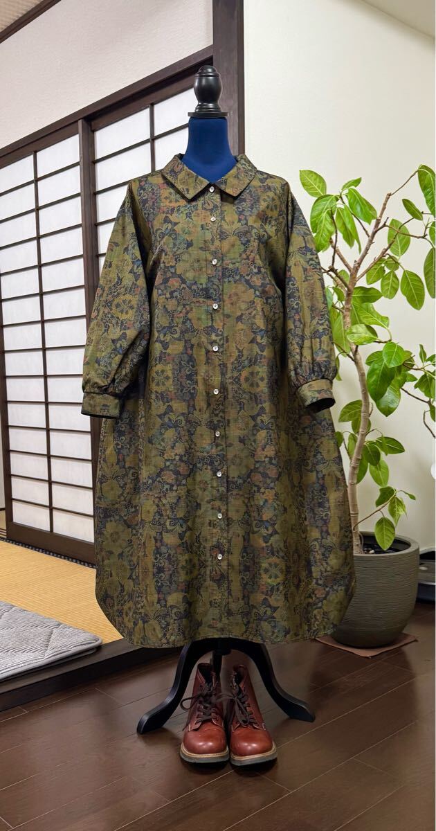 U'a手作り::着物リメイク::大島紬::正絹::前開きゆったり U'a手作り::着物リメイク::大島紬::正絹::前開きゆったり