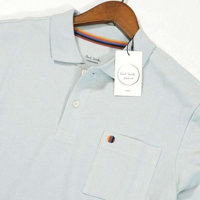 新品 1円~ ポールスミス 半袖 ポロシャツ M サックス マルチ 新品 1円~ ポールスミス 半袖 ポロシャツ M サックス マルチ