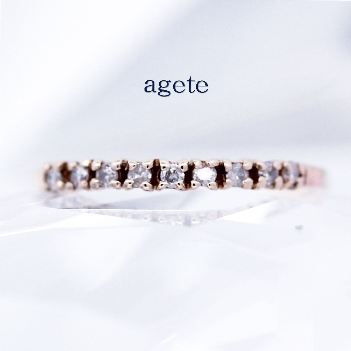アガット☆ダイヤモンド0.09ct◇K10YG◇シンプル◇エタニティ◇4 アガット☆ダイヤモンド0.09ct◇K10YG◇シンプル◇エタニティ◇4