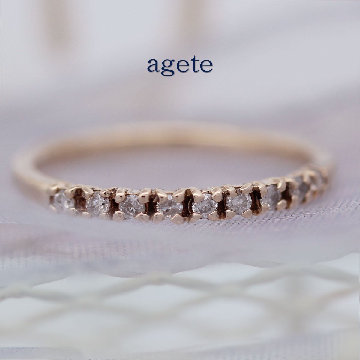 アガット☆ダイヤモンド0.09ct◇K10YG◇シンプル◇エタニティ◇4 アガット☆ダイヤモンド0.09ct◇K10YG◇シンプル◇エタニティ◇4