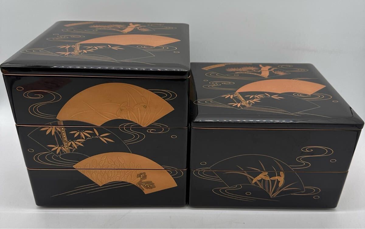 人気ブランドバ40代 Yahoo!オークション - 能登輪島塗 扇面蒔絵 重箱 共箱 五段/漆器 重箱