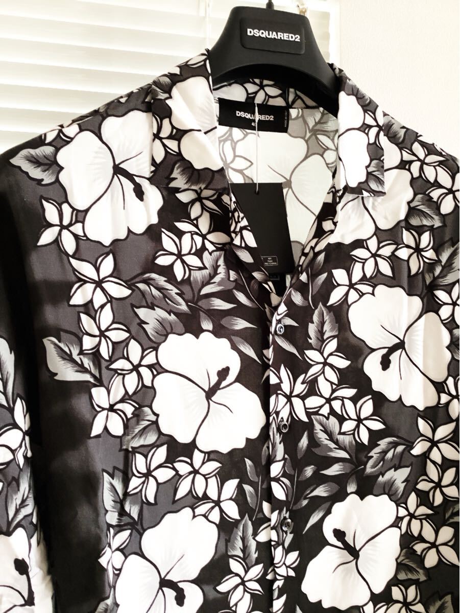 訳あり未使用品【DSQUARED2】ディースクエアード　2023春夏　フローラルシャツ　46サイズ　定価105600円