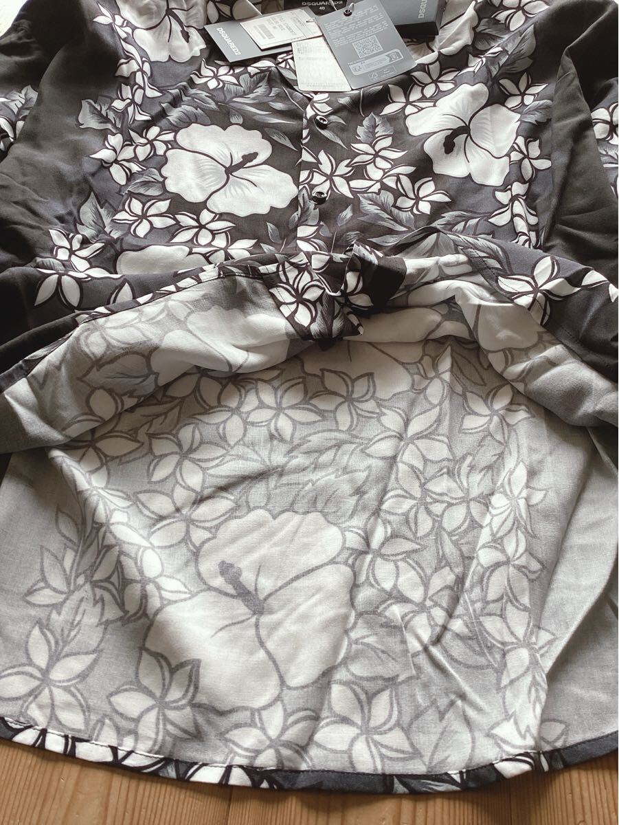 訳あり未使用品【DSQUARED2】ディースクエアード　2023春夏　フローラルシャツ　46サイズ　定価105600円