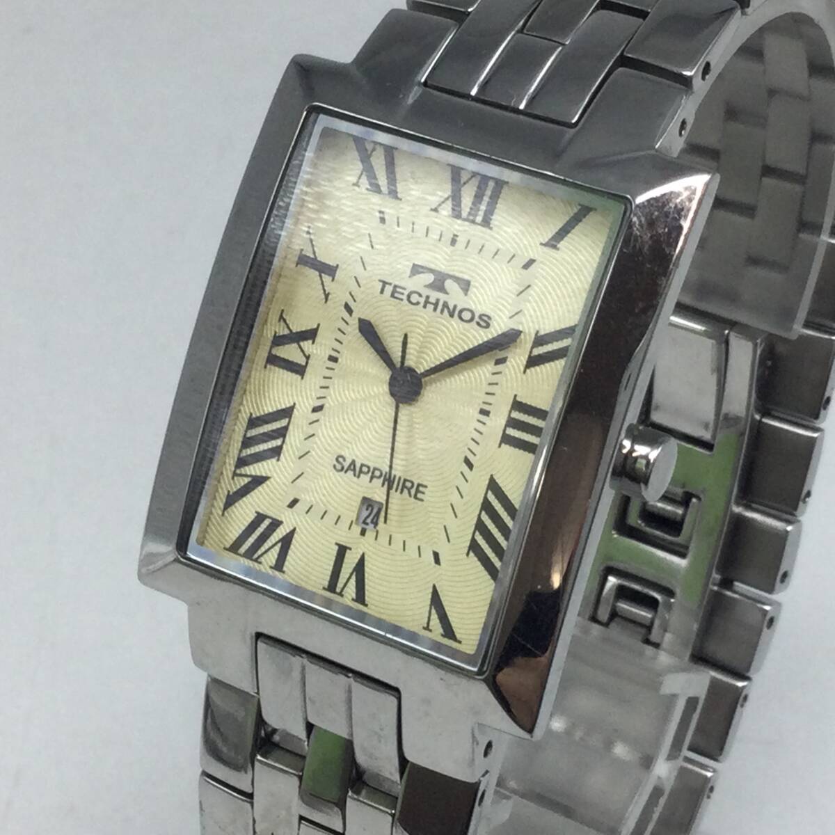 O27◇【QZ/不動品】TECHNOS テクノス T9406 SAPPHIRE 3針 Date O27◇【QZ/不動品】TECHNOS テクノス T9406 SAPPHIRE 3針 Date