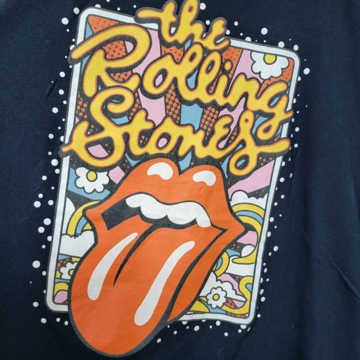 古着 ローリングストーンズ ビッグプリント Tシャツ ブラック XL 古着 ローリングストーンズ ビッグプリント Tシャツ ブラック XL