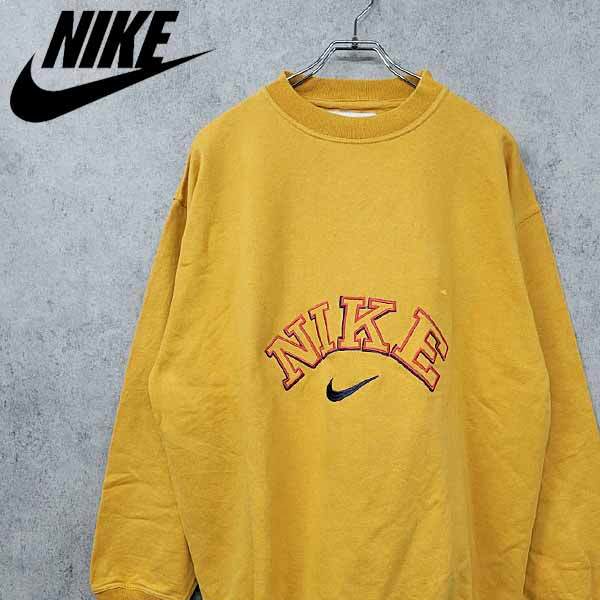90s ナイキ NIKE 希少 刺繍 スウェット マスタード XXL 古着 90s ナイキ NIKE 希少 刺繍 スウェット マスタード XXL 古着