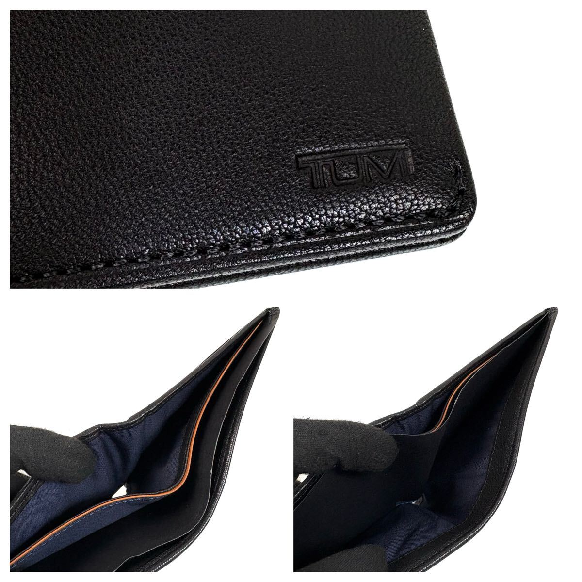 未使用】TUMI トゥミ レザー 二つ折り 財布 コンパクト 未使用】TUMI トゥミ レザー 二つ折り 財布 コンパクト