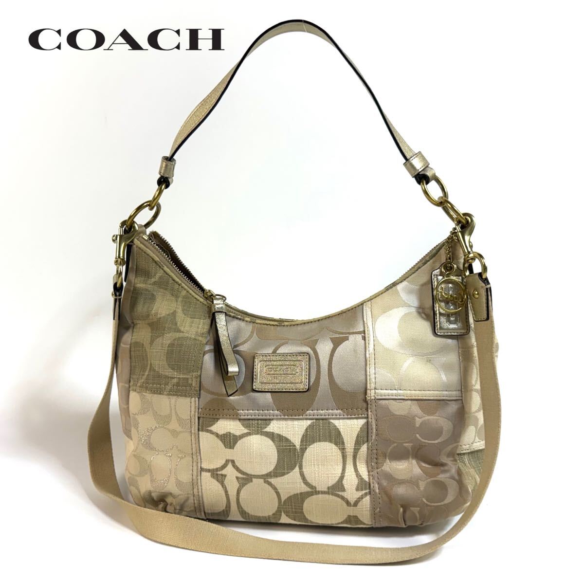 【30%OFF】 COACH コーチ シグネチャー キャンバス レザー 2way バッグ