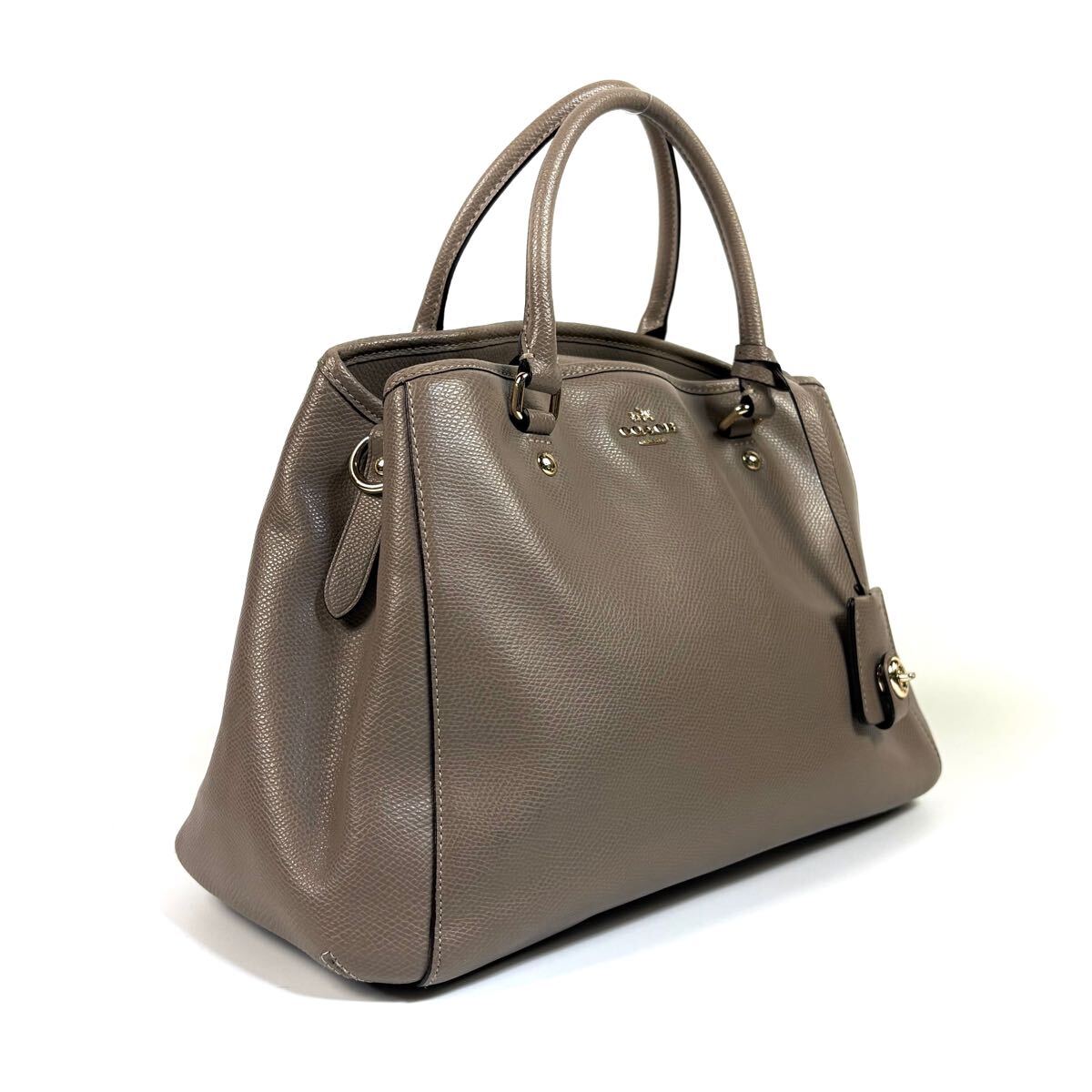 美品】COACH コーチ レザー シボ革 大容量 ハンドバッグ 美品】COACH コーチ レザー シボ革 大容量 ハンドバッグ