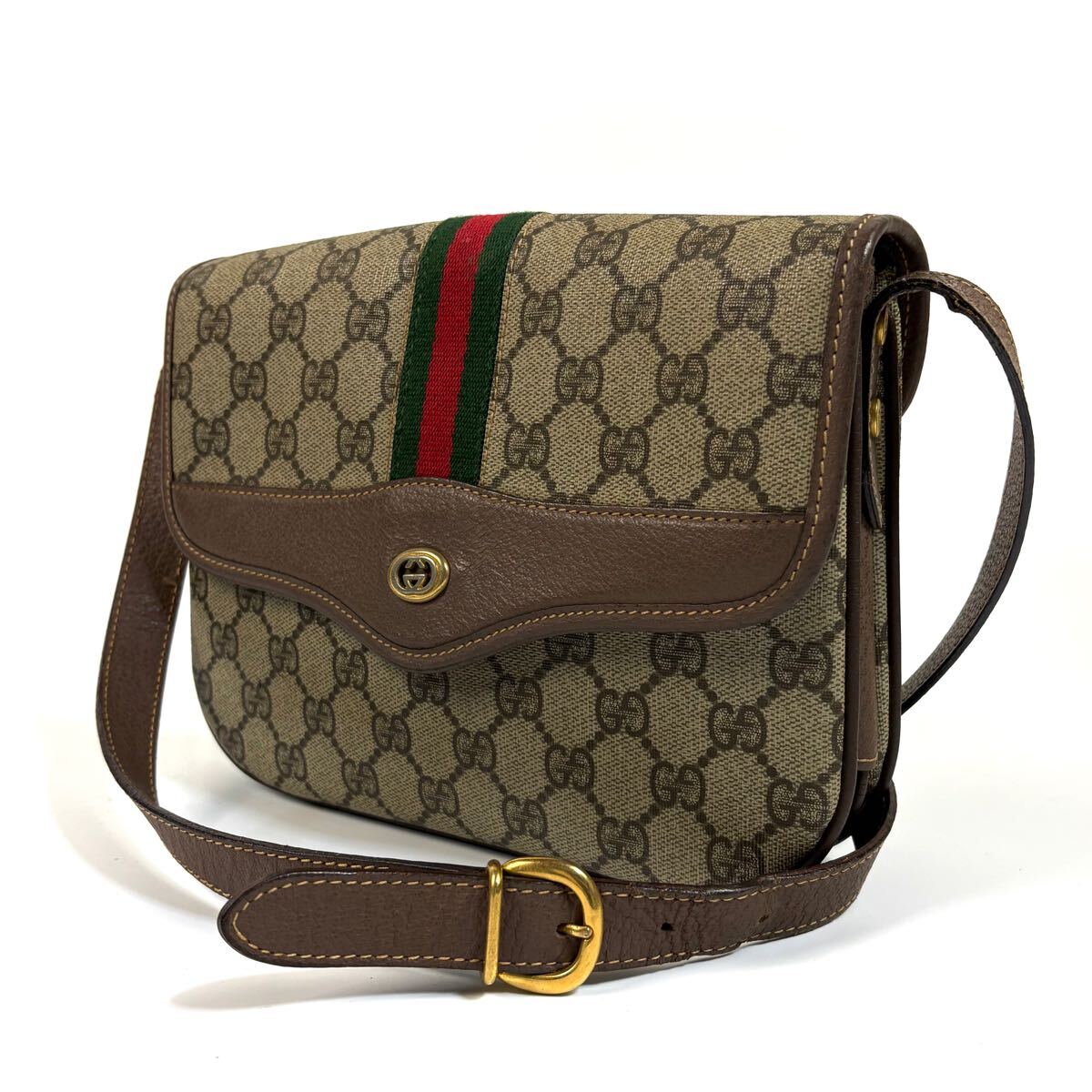 極美品】GUCCI グッチ PVC レザー ショルダーバッグ シェリー 極美品】GUCCI グッチ PVC レザー ショルダーバッグ シェリー