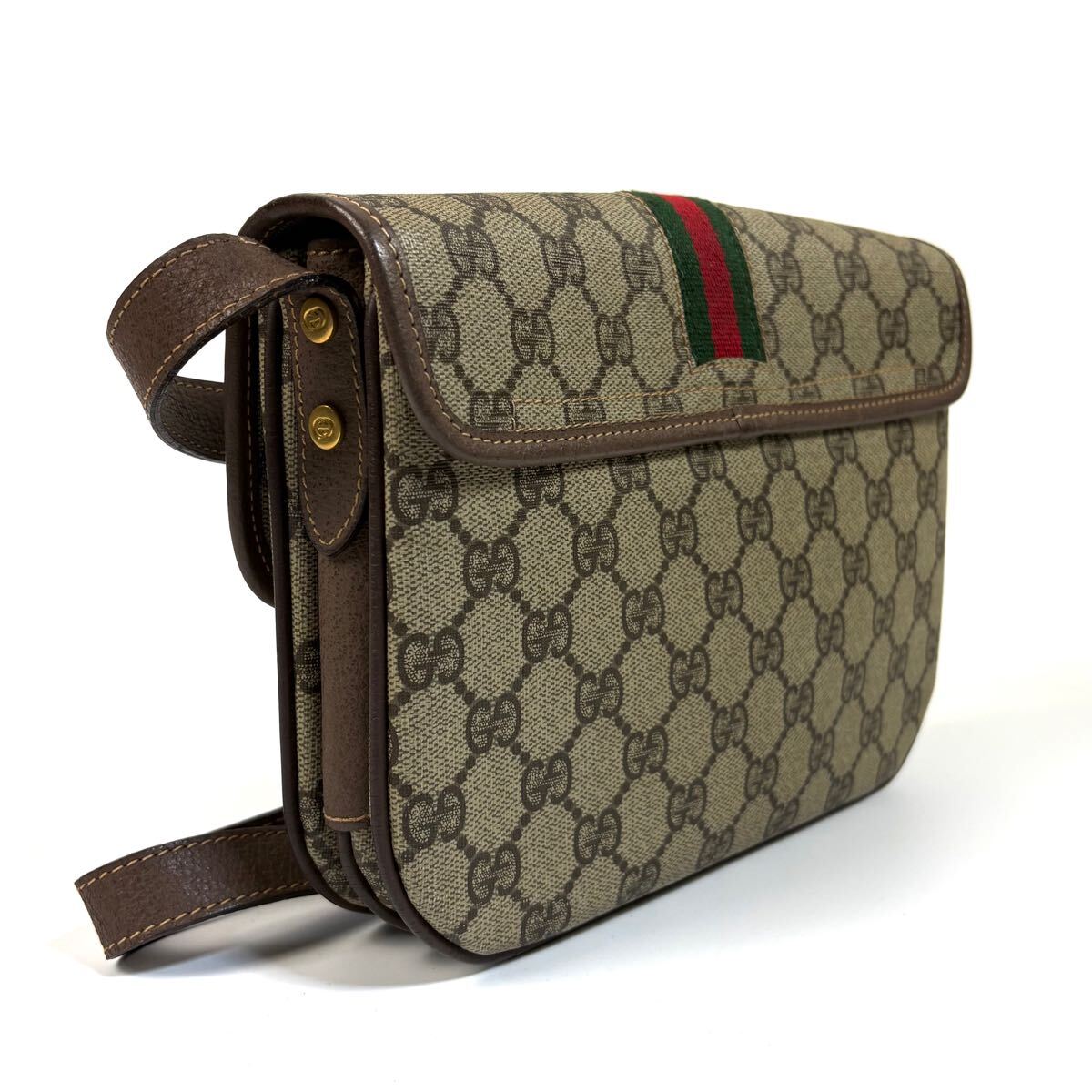 極美品】GUCCI グッチ PVC レザー ショルダーバッグ シェリー 極美品】GUCCI グッチ PVC レザー ショルダーバッグ シェリー