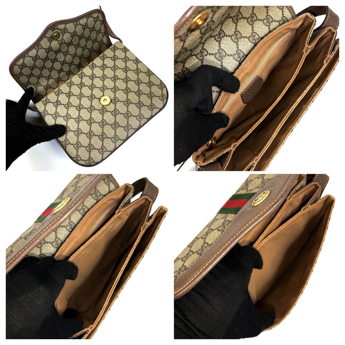 極美品】GUCCI グッチ PVC レザー ショルダーバッグ シェリー 極美品】GUCCI グッチ PVC レザー ショルダーバッグ シェリー
