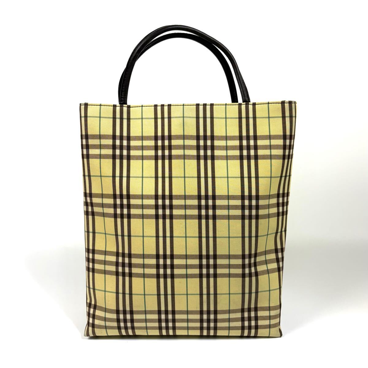 美品】BURBERRY バーバリー ノバチェック キャンバス レザー 美品】BURBERRY バーバリー ノバチェック キャンバス レザー