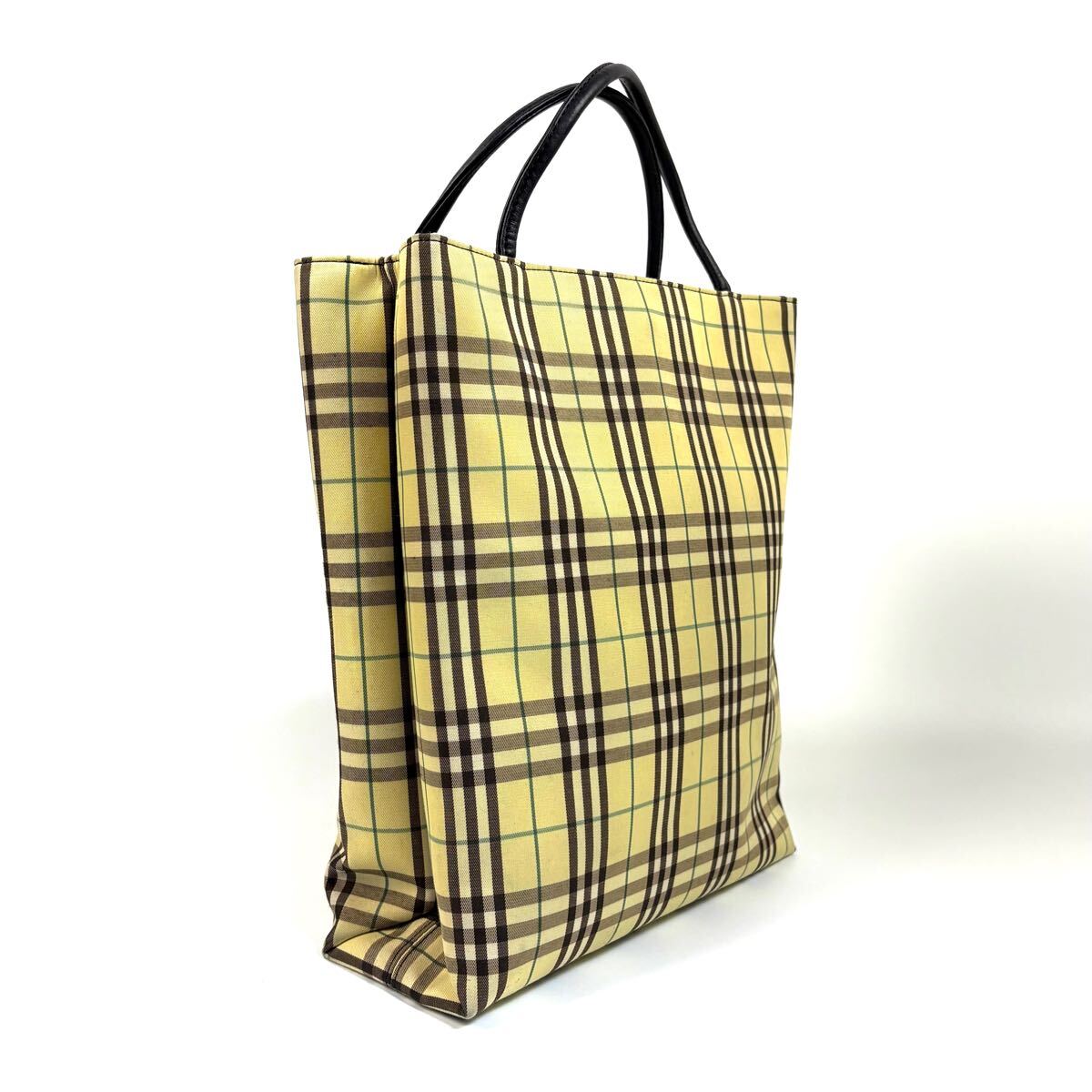 美品】BURBERRY バーバリー ノバチェック キャンバス レザー 美品】BURBERRY バーバリー ノバチェック キャンバス レザー