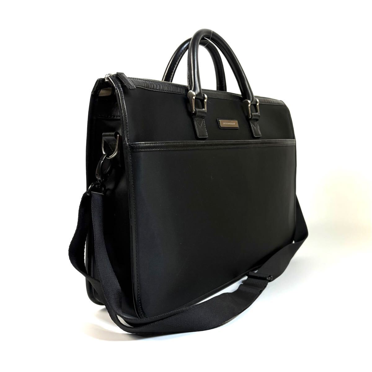 美品】Burberry バーバリー ナイロン レザー 2WAY ビジネス 美品】Burberry バーバリー ナイロン レザー 2WAY ビジネス