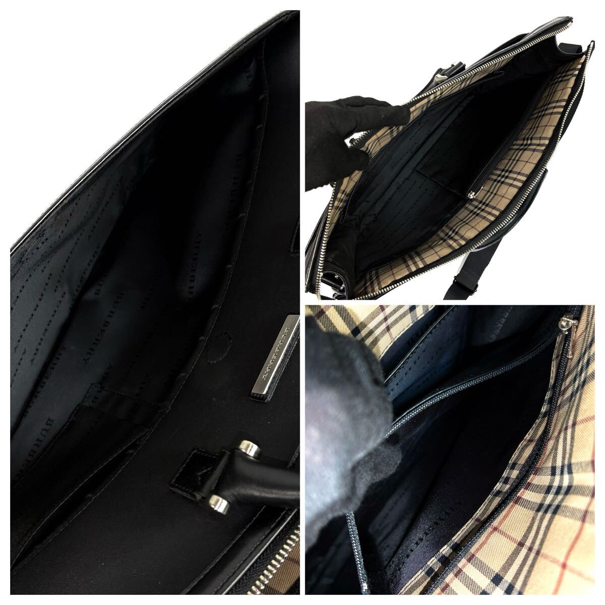 美品】Burberry バーバリー ナイロン レザー 2WAY ビジネス 美品】Burberry バーバリー ナイロン レザー 2WAY ビジネス