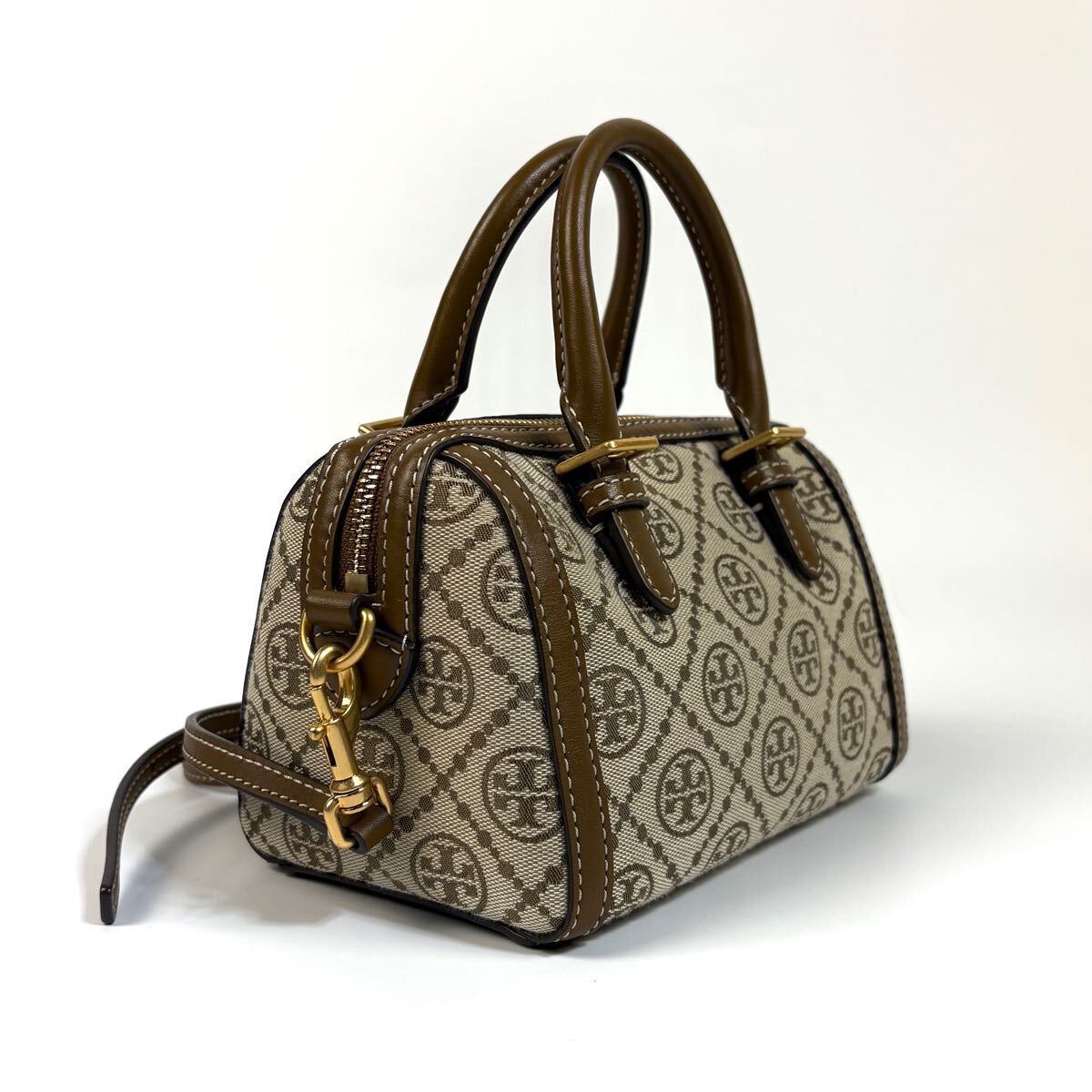 極美品】TORY BURCH トリーバーチ キャンバス レザー ジャガード 極美品】TORY BURCH トリーバーチ キャンバス レザー ジャガード