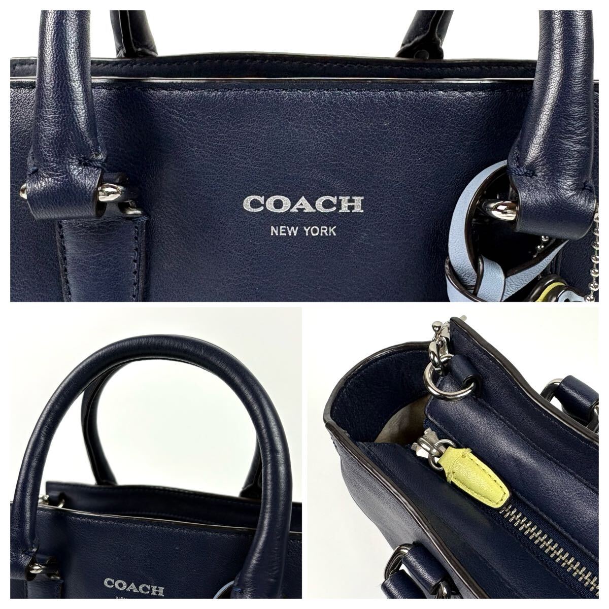美品】COACH コーチ レザー 2WAY ハンドバッグ トートバッグ 美品】COACH コーチ レザー 2WAY ハンドバッグ トートバッグ