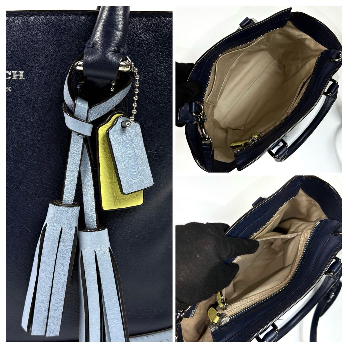 美品】COACH コーチ レザー 2WAY ハンドバッグ トートバッグ 美品】COACH コーチ レザー 2WAY ハンドバッグ トートバッグ