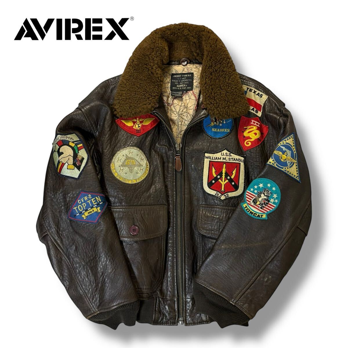 美品】AVIREX アヴィレックス G-1 ラム レザー フライト 美品】AVIREX アヴィレックス G-1 ラム レザー フライト