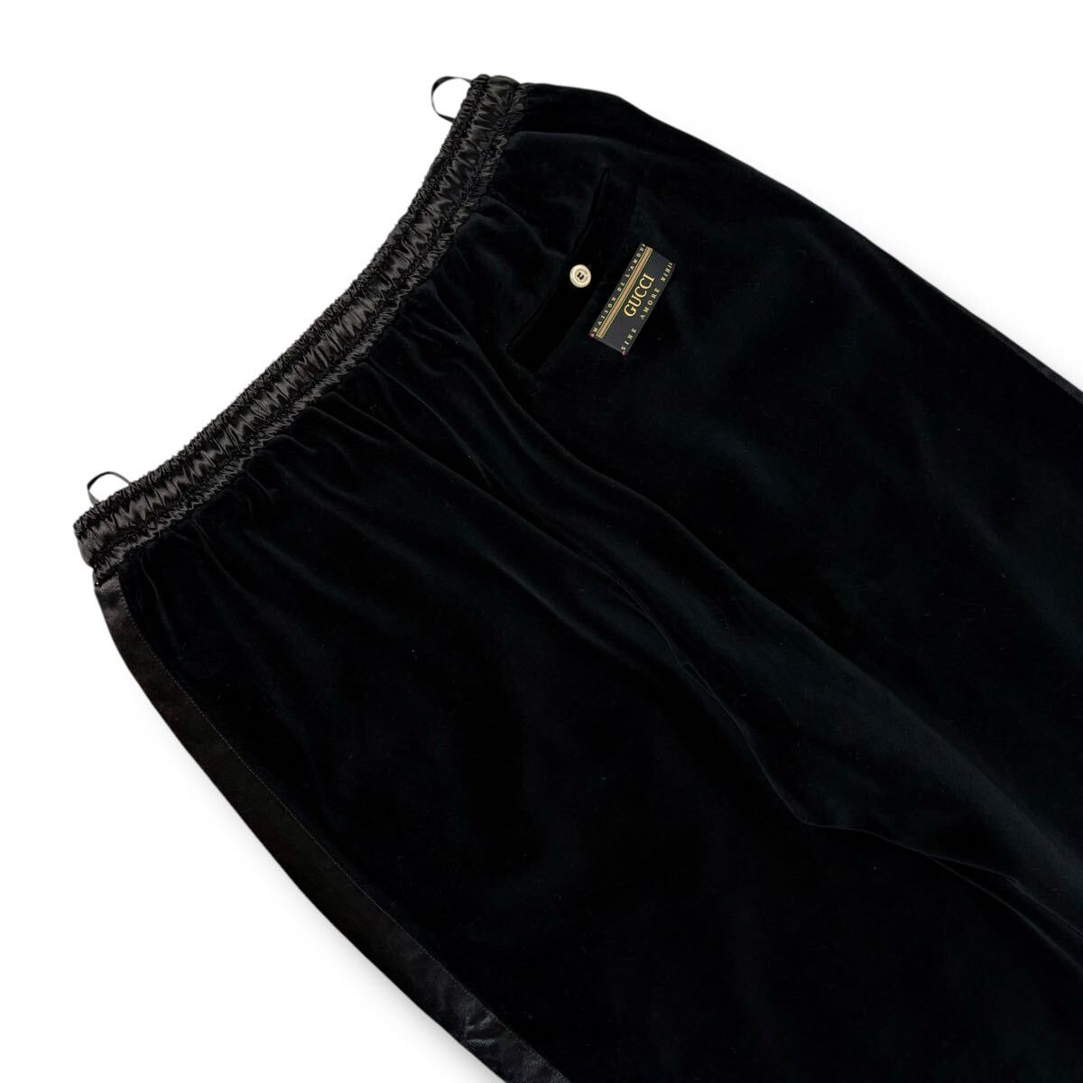 美品】GUCCI グッチ ベロア トラック パンツ イージー 美品】GUCCI グッチ ベロア トラック パンツ イージー