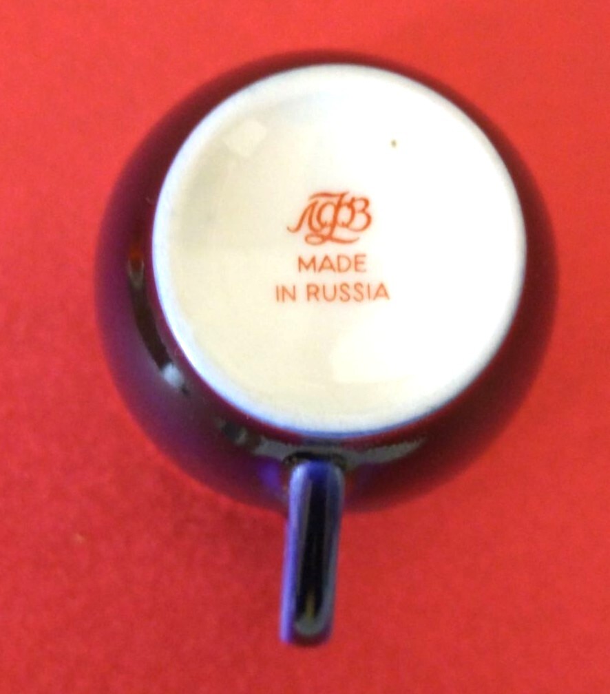 （豪華）IMPERIAL PORCELAINインペリアル ポーセレン 金彩紺色デミタスカップ&ソーサー_画像4