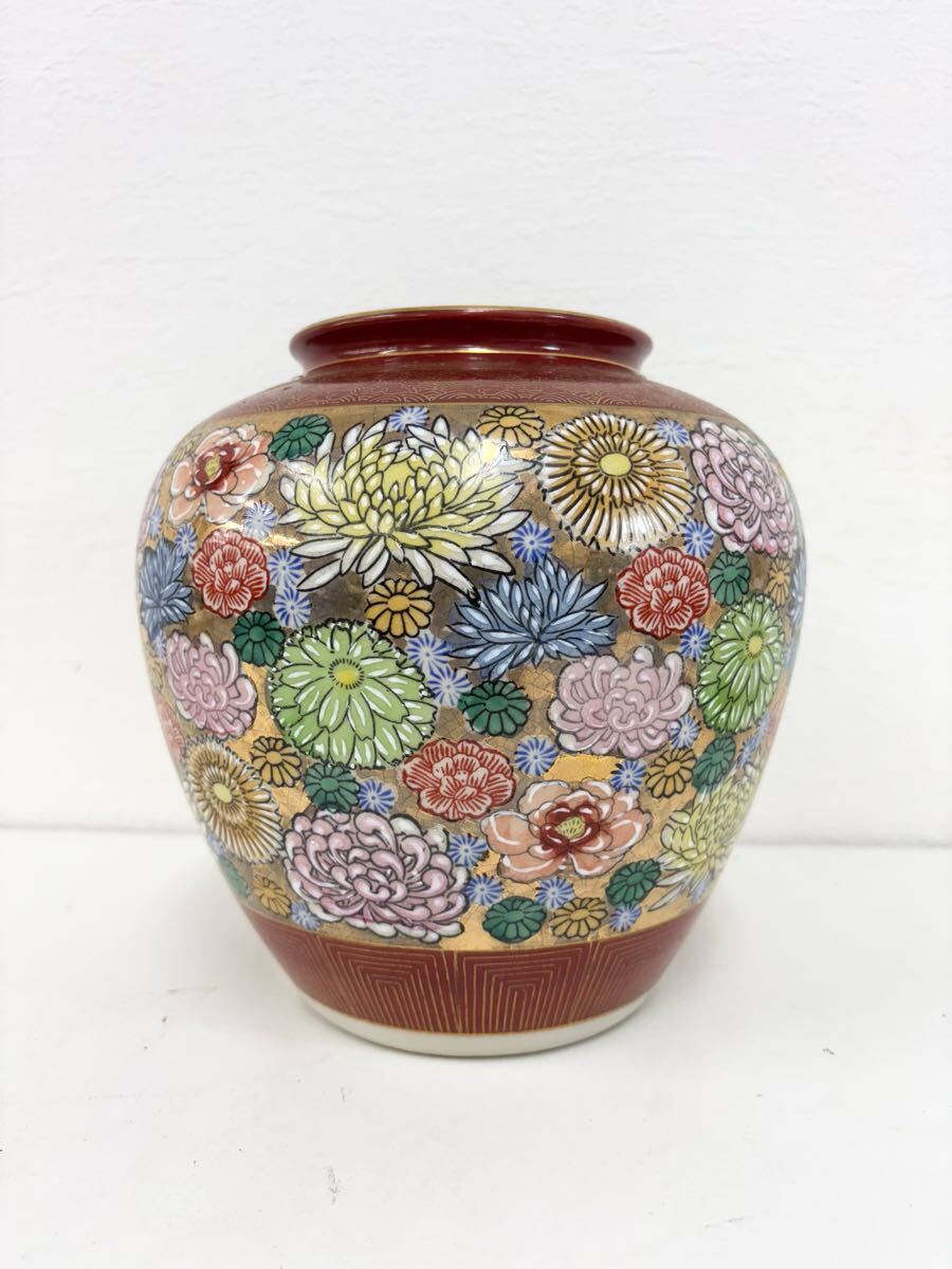 i021 未使用 九谷焼 陶和作 花瓶 銘有り 骨董(花器、壷)|売買 i021 未使用 九谷焼 陶和作 花瓶 銘有り 骨董(花器、壷)|売買