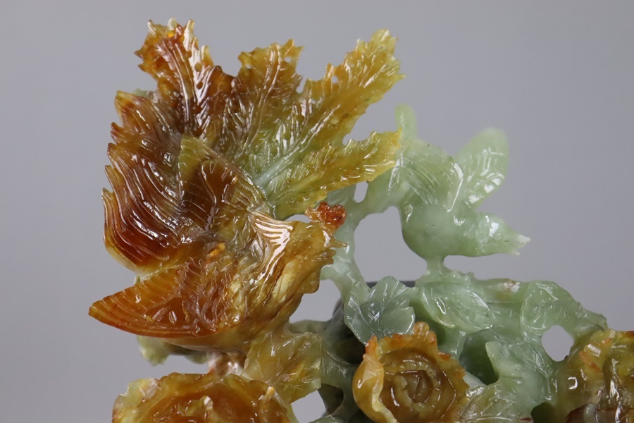 中国古玩 唐物 翡翠玉石 菊鳳凰花鳥彫刻 蓋物 花瓶 香炉 置物 中国古玩 唐物 翡翠玉石 菊鳳凰花鳥彫刻 蓋物 花瓶 香炉 置物