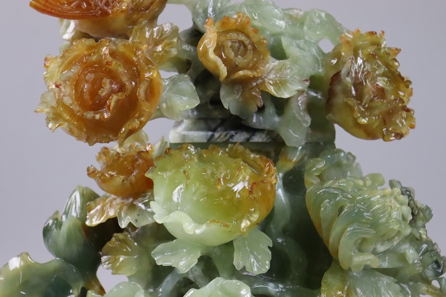 中国古玩 唐物 翡翠玉石 菊鳳凰花鳥彫刻 蓋物 花瓶 香炉 置物 中国古玩 唐物 翡翠玉石 菊鳳凰花鳥彫刻 蓋物 花瓶 香炉 置物