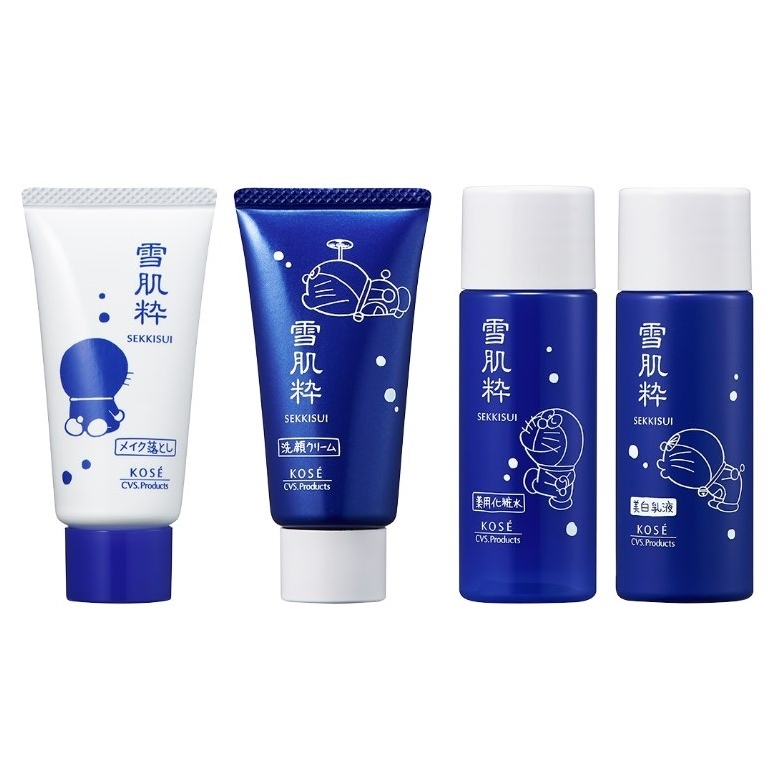 【匿名配送】 Kose 雪肌粋 x ドラえもん スキンケアセット D 4点セット クレンジングジェル 洗顔料 薬用化粧水 美白乳液 化粧品 コーセー