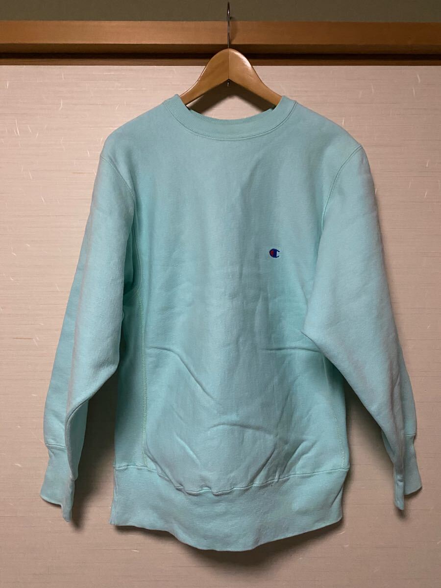 美品 90s チャンピオン ティファニー ブルー リバースウィーブ 美品 90s チャンピオン ティファニー ブルー リバースウィーブ